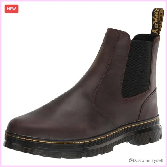 Leather Chelsea Boots Unisex Classic Retro Chunky Sole Comfortable Pull-On